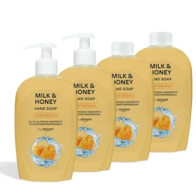 Abbildung von by Amazon Milk &amp; Honey Handseife, 4 x 500 ml