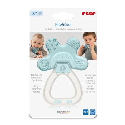 Abbildung von Bite&amp;Cool Kühlbeißring Beißring Für Babys Mit langanhaltendem Kühleffekt ab 3 Monaten Kühlende Zahnungshilfe Motorikspielzeug zur Förderung des Spiel und Tastsinns