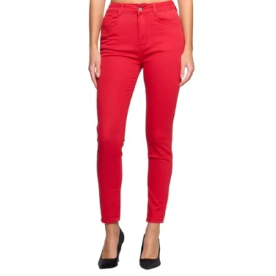 Abbildung von Elara Super High Waist Damen Hose Chunkyrayan EL12 10 Rot 38 (M)