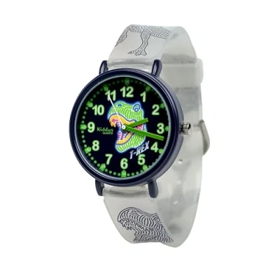 Abbildung von Kiddus Lern Armbanduhr für Kinder, Jungen und Mädchen. Analoge mit Zeitlernübungen. Zeit Lehrer. Time Teacher. T Rex. Fluoreszierend