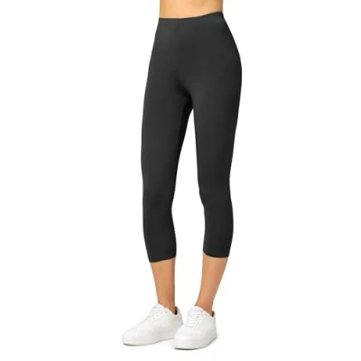Abbildung von Merry Style Damen Leggings 3/4 Capri aus Viskose MS10 144 (Schwarz, XL)