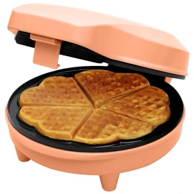 Abbildung von Bestron Waffeleisen für klassische Herzwaffeln, Waffelmaker mit Antihaftbeschichtung Waffeln in Herzform, Retro Design, 700 Watt, Farbe: Mint