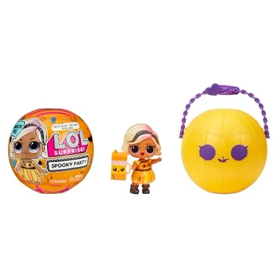 Abbildung von L.O.L. Surprise! Spooky Party Pumpkin Pretty Puppe in Limitierter Auflage mit 7 Überraschungen Kürbiskugel Verpackung für eine Süßes oder Saures Tour Sammler und Kinder ab 4 Jahren