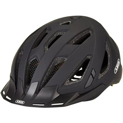 Abbildung von ABUS Stadthelm Urban I 3.0 MIPS Fahrradhelm mit Rücklicht, Schirm und Magnetverschluss für den Stadtverkehr Damen Herren Schwarz Matt, L