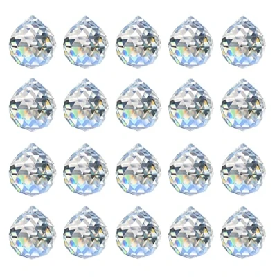 Abbildung von MerryNine 20Pack Kristallkugel 0.8&quot;/20mm Prisma Sonnenscheinfänger Regenbogen Anhänger Maker, hängende Kristalle Prismen für Fenster, Feng Shui, Geschenk (Clear)