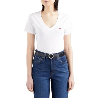 Abbildung von Levi&#039;s 2 PACK V NECK TEE Tshirt basic, Damen, Größe: Large, White/black