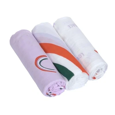 Abbildung von LÄSSIG Baby Mulltuch Spucktuch Puckdecke 3er Set Baumwolle 80 x cm/Heavenly Soft Swaddle L Happy Rascals Lavender