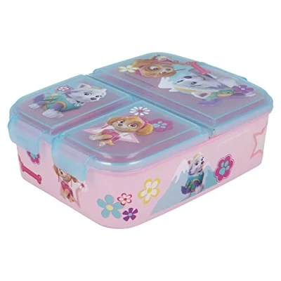 Abbildung von Paw Patrol Skye Everest Kinder Sandwich Box mit 3 Fächern Snack Halter Dekorierte Lunch