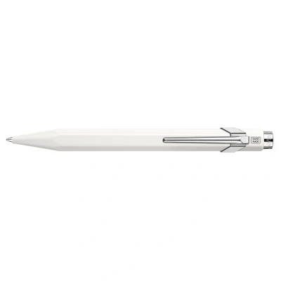 Abbildung von Caran d&#039;Ache Kugelschreiber 849 Popline mit Etui Weiß lackiert Strichstärke: M, Schriftfarbe: Blau, Länge: 12,5 cm, 0846.509