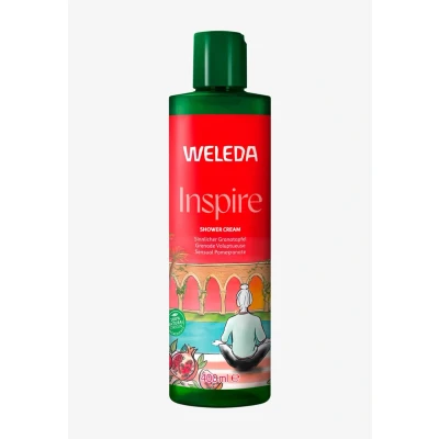 Abbildung von WELEDA Bio Inspire XL Duschgel vegan Naturkosmetik Granatapfel Dusche für Frauen &amp; Männer mit Orange / Vanille Duft Natürliche Hautpflege Duschseife zur Gesicht Körper Reinigung (1x 400ml)