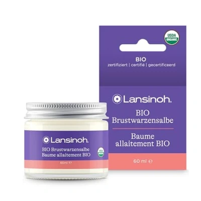 Abbildung von Lansinoh BIO Brustwarzensalbe, 60 ml natürliche Pflege empfindlicher Brustwarzen und trockener Haut klimaneutral