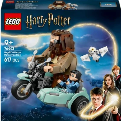 Abbildung von LEGO Harry Potter Hagrids und Harrys Motorradtour, bewegliches Motorrad Spielzeug mit Beiwagen &amp; Hedwig Minifigur, Geburtstagsgeschenk für Zauberwelt Fans, Jungen Mädchen ab 9 Jahren 76443