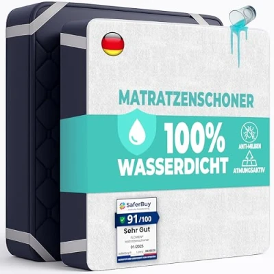 Abbildung von Matratzenschoner 150x190 cm wasserdichte Matratzenauflage aus Baumwolle Nässeschutz Inkontinenzunterlage Matratzenbezüg Atmungsaktive Anti Allergie und Milben für Bett Matratze Waschbar