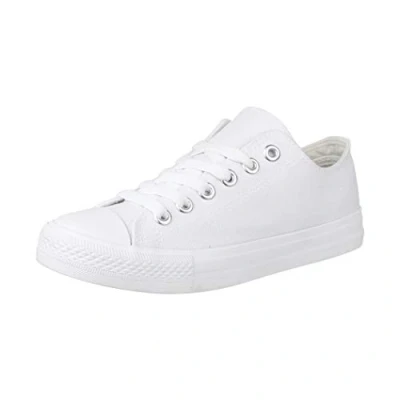 Abbildung von Elara Unisex Sneaker Low top Turnschuh Textil Chunkyrayan Silber 3500 3501 Allwhite 36
