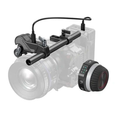 Abbildung von SMALLRIG Wireless Follow Focus Kit (Lite) mit Handrad Controller und Empfängermotor, A/B Anschlägen 15 mm Stangenklemme, kompaktes Design, weitgehend kompatibel Kino 4296B