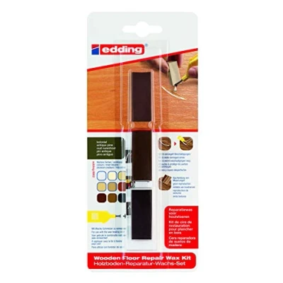 Abbildung von edding 8902 Holzboden Reparaturwachs Set Kiefer 3 Hartwachse zum Ausbessern von Beschädigungen und Kratzern in Holzböden