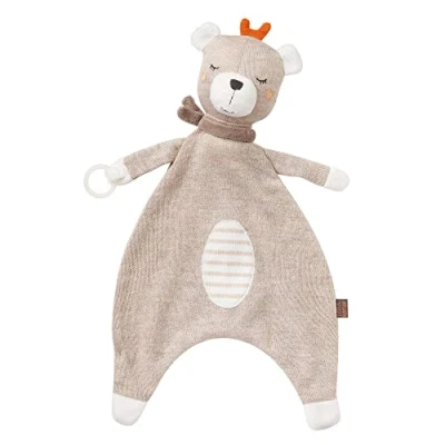 Abbildung von Fehn Schmusetuch Baby fehnNATUR Teddybär mit Bio Baumwolle Schnuffeltuch für Neugeborene Kuscheltier Schnullertuch Kuscheltuch Schnullerring Babys und Kleinkinder ab 0+ Monaten