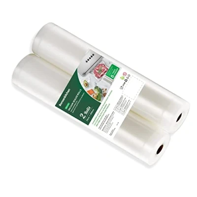 Abbildung von Bonsenkitchen Vakuumrollen 2 Rollen 20x600cm Vakuumierfolie Profi Vakuumbeutel für Vakuumierer &amp; Lebensmittel Vakuumiergerät, Kochfest und Sous Vide Gefrierbeutel, BPA frei, VB3206