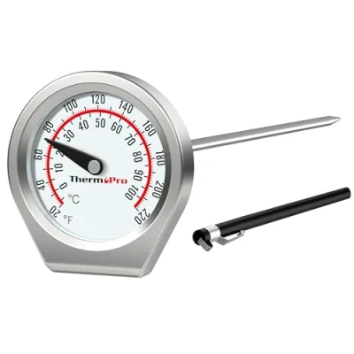 Abbildung von ThermoPro APT418 Fleischthermometer Analog Grillthermometer Bratenthermometer Thermometer kochen Küchenthermometer aus Edelstahl Einstechthermometer für Flüssigkeiten Fleisch Fisch Geflügel