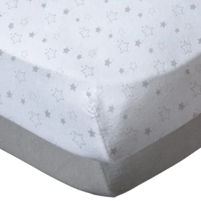 Abbildung von BabyCalin 2er Set Spannbettlaken Grauer/Stern 70x140x17cm