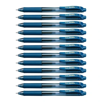 Abbildung von Pentel BL107 CAX EnerGel X Liquid Gel Tintenroller, 0,35mm Strichstärke, marineblau, 12er Pack mit Druckmechanik