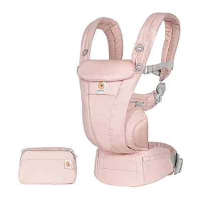 Abbildung von Ergobaby Omni Dream Babytrage für Neugeborene ab Geburt bis 20kg, 4 Positionen SoftTouch Cotton Ergonomische Babybauchtrage Rückentrage Baby Tragetasche, Pink Quartz