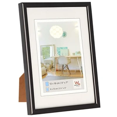 Abbildung von walther design Bilderrahmen schwarz 50 x 70 cm mit Kunstglas, New Lifestyle Kunststoffrahmen KVX070B