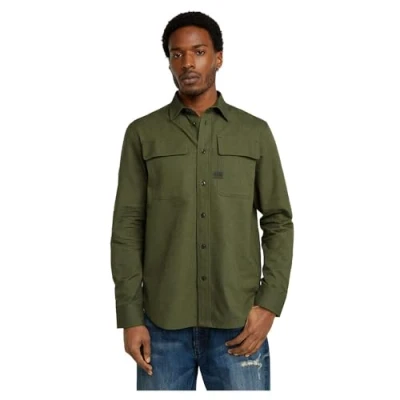 Abbildung von G STAR Regular Shirt Hemd asfalt/moss, Herren, Größe: Medium, Asfalt/moss