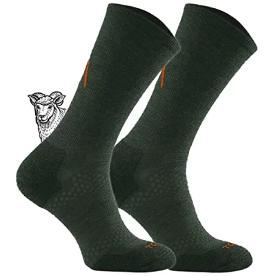 Abbildung von TODO BP LIGHT Dünn Merino Wandersocken für Herren, Damen,Trekking Socken, Atmungsaktiv, 34% Merinowolle Blend Funktionssocken, Outdoor (43 46, Grün)