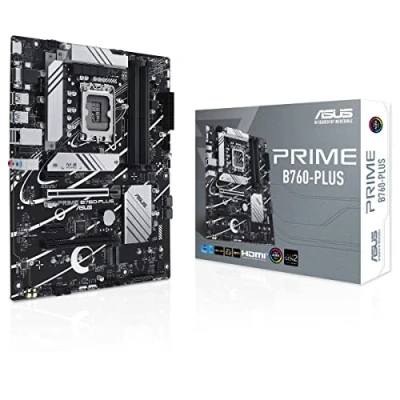 Abbildung von ASUS PRIME B760 PLUS Gaming Mainboard Sockel Intel LGA 1700 (Intel B760, ATX, DDR5 Speicher, PCIe 5.0, 3x 4.0 M.2, Thunderbolt 4, Aura Sync)