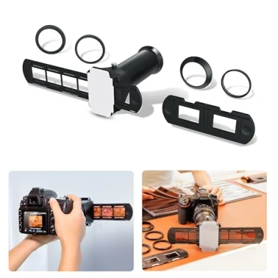 Abbildung von JJC ES 2 Filmdigitalisierungsadapter Set, Negativ Kopier Adapter für Canon Sony Nikon Macro Lens D850 Kamera, Konvertieren von 35 mm Negativfilmen und Dias in digitales JPEG