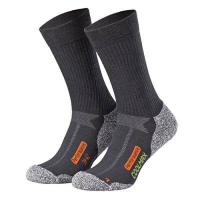 Abbildung von Piarini 2 Paar Coolmax Wandersocken Outdoorsocken Funktionssocken lang anthrazit 43 46