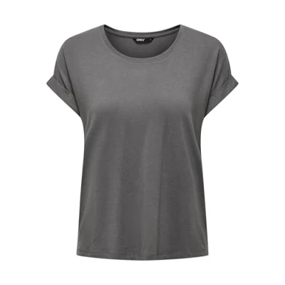 Abbildung von ONLY Damen Einfarbiges T Shirt Basic Rundhals Ausschnitt Kurzarm Top Short Sleeve Oberteil ONLMOSTER, Farben:Dunkelbraun, Größe:XL