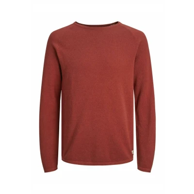 Abbildung von Jack &amp; Jones Jjehill CREW NECK Strickpullover, Herren, Größe: Small, Red ochre