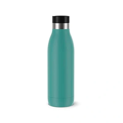 Abbildung von Emsa N31102 Bludrop Color Trinkflasche 0,5 Liter 100% dicht Quick Press Verschluss Ergonomischer 360 Trinkgenuss 12h warm, 24h kühl Edelstahl Petrol