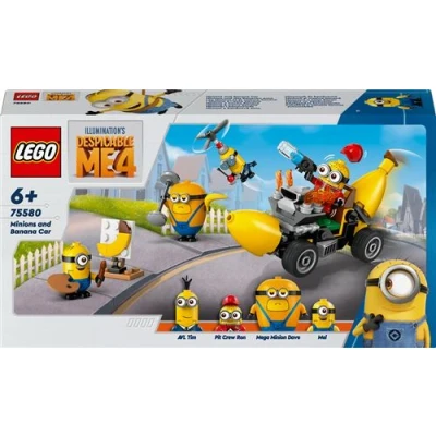 Abbildung von Lego Ich Einfach unverbesserlich 4 Minions und das Bananen Auto, Spielset zu 4, Kinderspielzeug, kreatives Geschenk für Jungen Mädchen ab 6 Jahren 75580