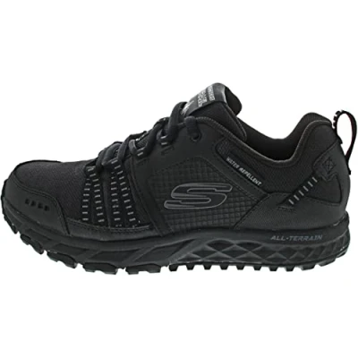 Abbildung von Skechers Herren Escape Plan Sneaker, Black Leather Mesh Trim Bbk, 39 EU