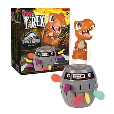 Abbildung von Tomy Pop Up Trex Classic Action Spiel, Familie &amp; Vorschulkinder Jurassic World Spiele, für Kinder 4, 5, 6, 7, 8 Jahre alt Jungen Mädchen Erwachsene