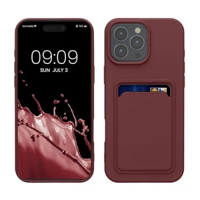 Abbildung von kwmobile Handyhülle kompatibel mit Apple iPhone 16 Pro Max Hülle Handy Cover Fach für Karten in Tawny Red