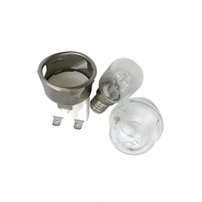 Abbildung von Meter Star CE Zertifizierung E14 Hochtemperaturbeständigkeit 500 C 250V 25W Ofenlampe, Rundkopfglasabdeckung widerstandsfähig bis Hochtemperatur, Oven Leuchten Keramik Lampenkopf 2501 Kit