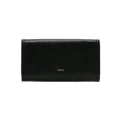 Abbildung von Fossil Brieftasche für Frauen Logan, Leder/Polyurethan Trim Klappe Clutch schwarz 19,4 cm L x 2,5 B 10,2 H SL7833001