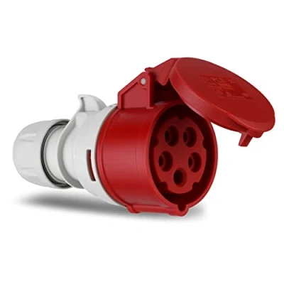 Abbildung von REV CEE Kupplung, 5 polig (3Ph+N+PE) IP44, 400V 16A, rot