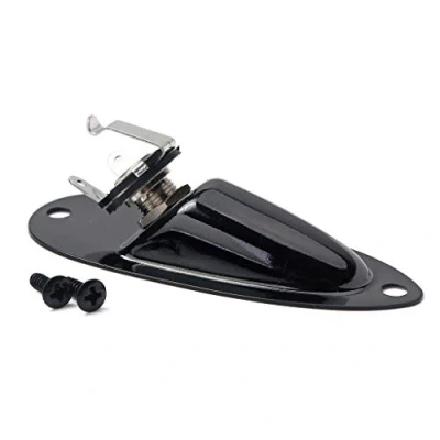 Abbildung von Alnicov Input Output Jack Plate Socket with Screws for Strat Guitar Black