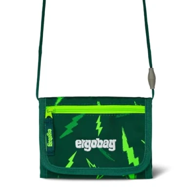 Abbildung von ergobag Brustbeutel Geldbeutel, Mini Portemonnaie mit Kleingeldfach, Sichtfenster für Mädchen und Jungen Bärtastisch Grün