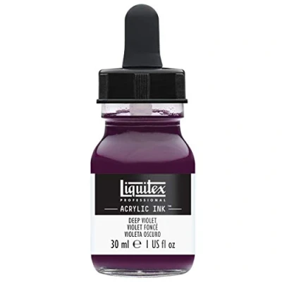 Abbildung von Liquitex 4260115 flüssige Professional Acrylfarben Ink, Tusche, 30 ml, hochpigmentierte Airbrushfarbe, dunkelviolett