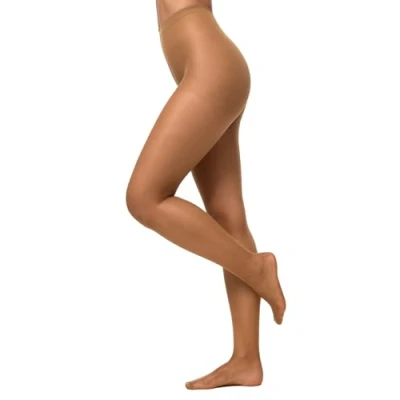 Abbildung von Nur Die Damen Seidenfein 15 DEN Feinstrumpfhose transparent seidig glänzende Optik Komfortbund Strumpfhose Strumpfhosen bronze M