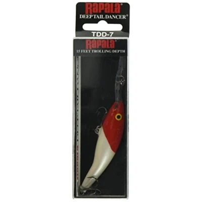 Abbildung von Rapala Deep Tail Dancer Angelköder Angelzubehör aus Balsaholz Stabile Tauchschaufel Süßwasser Spinnköder Lauftiefe 6m Fischköder 9cm, 13g Hergestellt in Estland Red Head