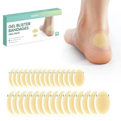 Abbildung von 30 Pcs Blasenpflaster ferse Welnove Blister Cushions Bandages for Heel, Toe &amp; Foot Pads Prevention Recovery Water Resistant Heel Pack