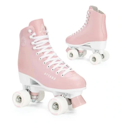 Abbildung von ATTABO Damen Rollschuhe Serena Größe 38 EU Größenverstellbar ABEC 3 Aluminium Skate Leder Obermaterial Zehenschutz Sicheres Bremsen Präzisionspassung 82A Räder