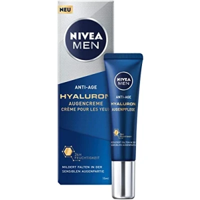 Abbildung von NIVEA MEN Anti Age Hyaluron Augencreme (15 ml), Augenpflege reduziert Anzeichen von Müdigkeit, Feuchtigkeitscreme mildert Falten im Augenbereich sichtbar